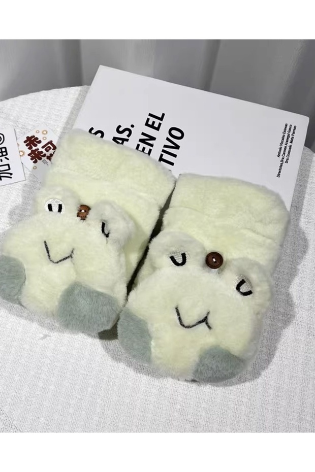 Sevimli Kurbağa Figürlü Peluş Eldiven - 2