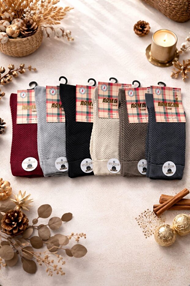 Women's Special Stitch Cotton Socks - 3 Pairs - Mixed Colors - Transitional