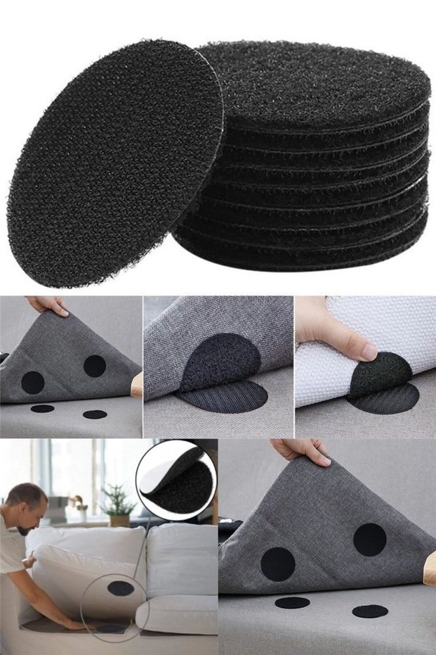 10 Pieces of Rug and Sofa Cover Anti-Slip Tape Velcro Adhesive