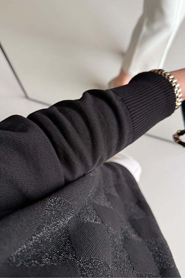 Simli Merserize Tunik Siyah - 3