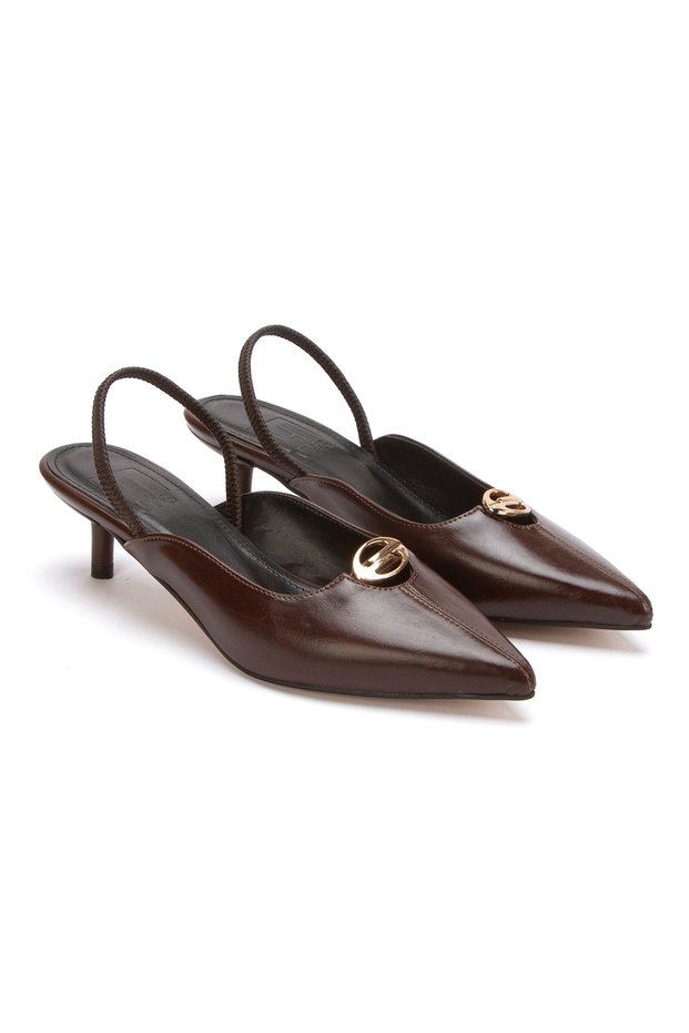 Hollywood Series Night & Event Vegan Women's Pointed Toe Buckle Detail Thin Heel Shoes