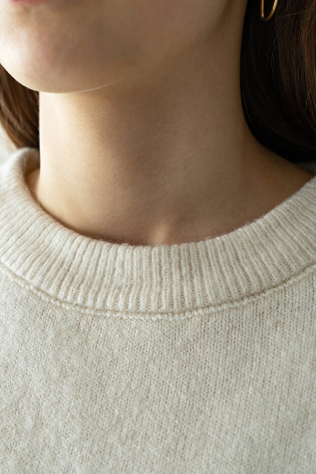 ŞARDONLU SARI OVERSIZE KAZAK - 5