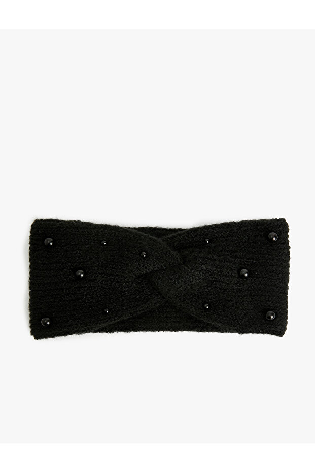 Women's Plush Hair Band with Bead Detail
