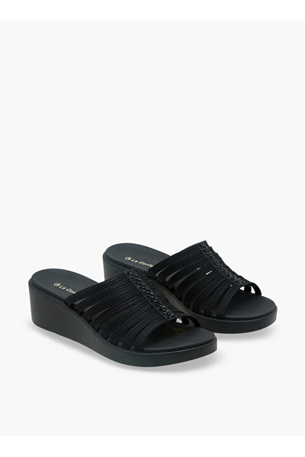 Women Textured Flyknit Wedge Heel Sandals