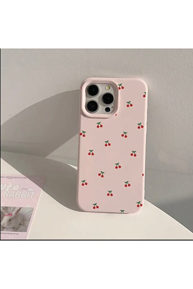 iPhone 16 Pro Cherry Pattern Pink Case - 1
