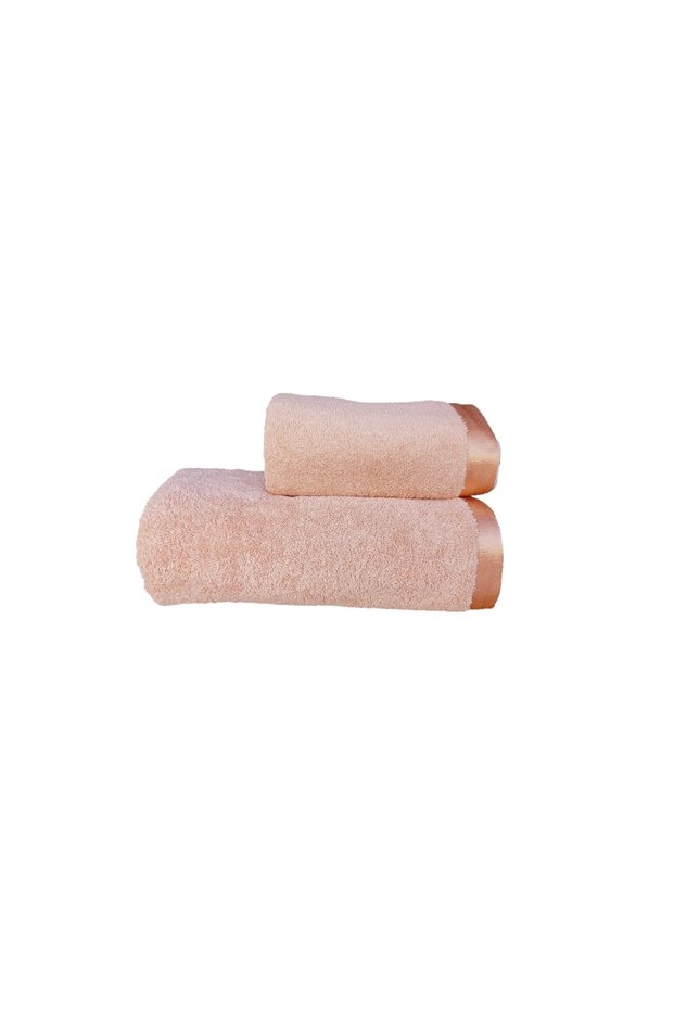 Towel Set 1 Piece 70 X 140 Bathroom 1 Piece 50 X 100 Hand Towel with Bright Edges Coral Color