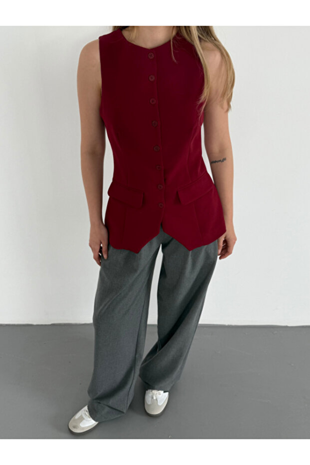 ÖNÜ DÜĞMELİ FİT YELEK - 2