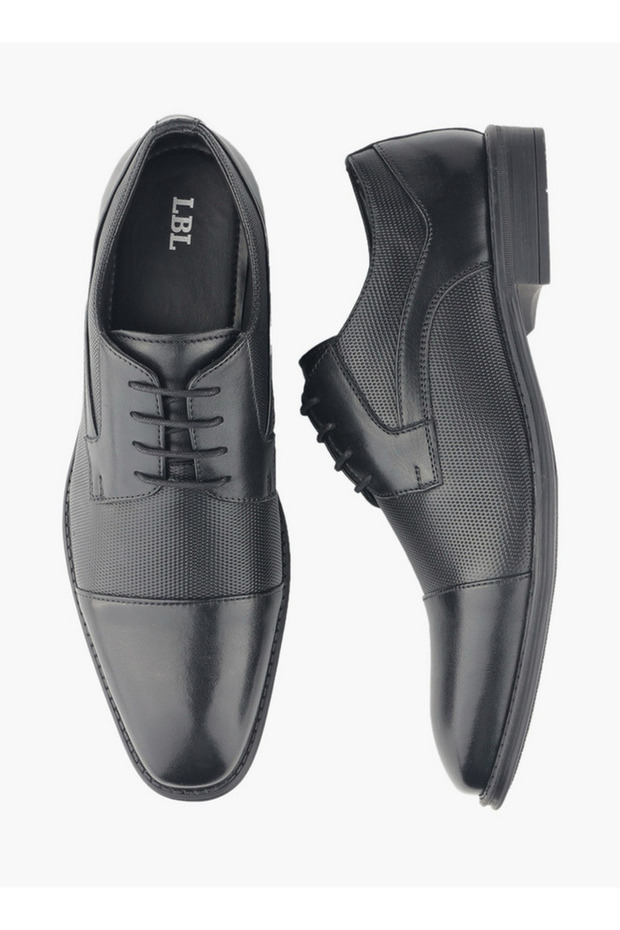 Men Lace-Up Leather Derby Shoes