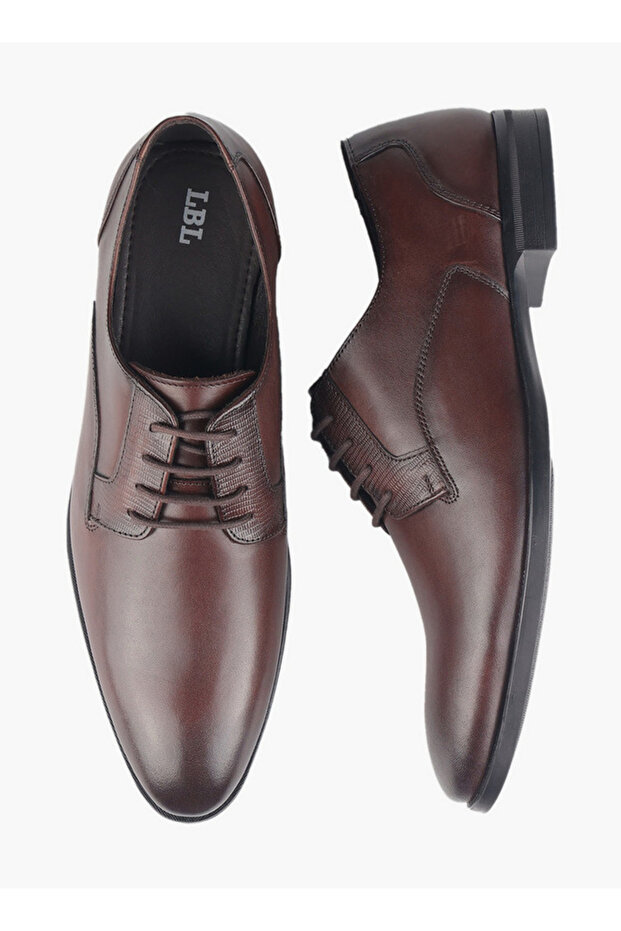 Men Lace-Up Leather Derby Shoes