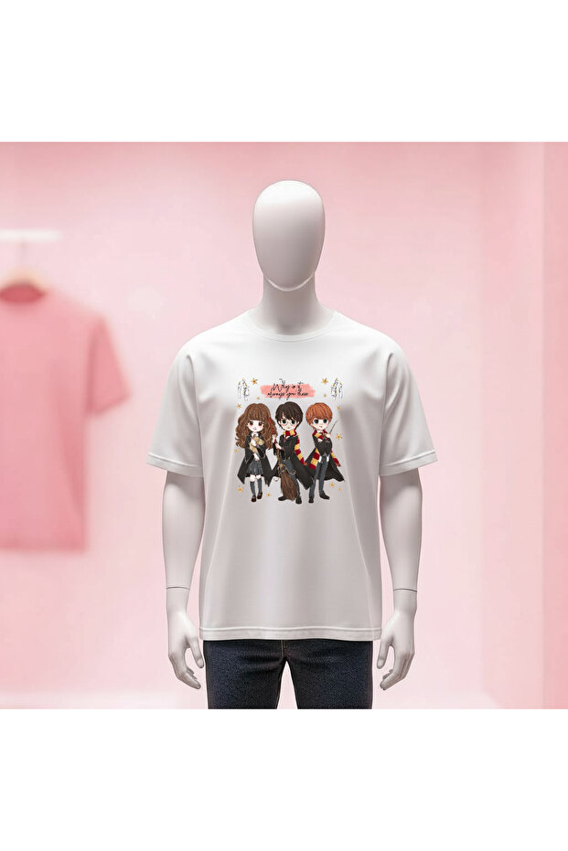 Harry Potter Printed Crew Neck Wide Fit Unisex Tshirt