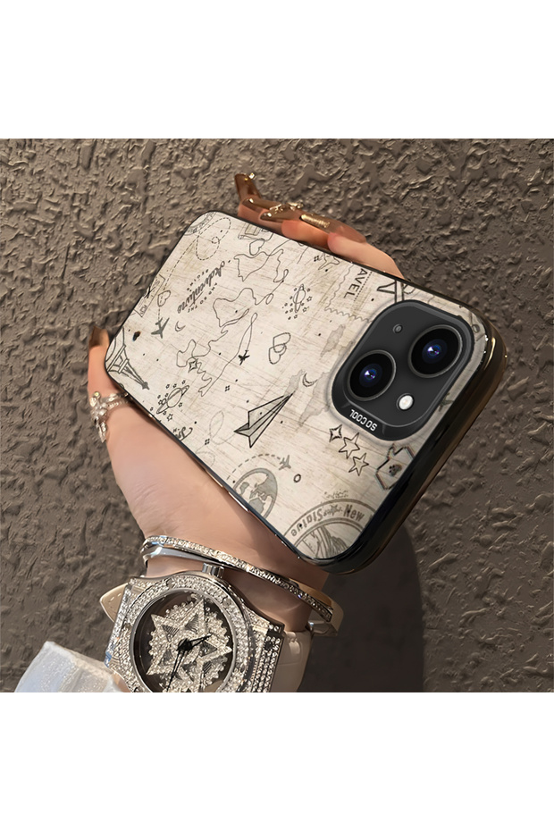 Camera Protected Slim Hard Case Compatible with iPhone 14 Plus Space Pattern - 3