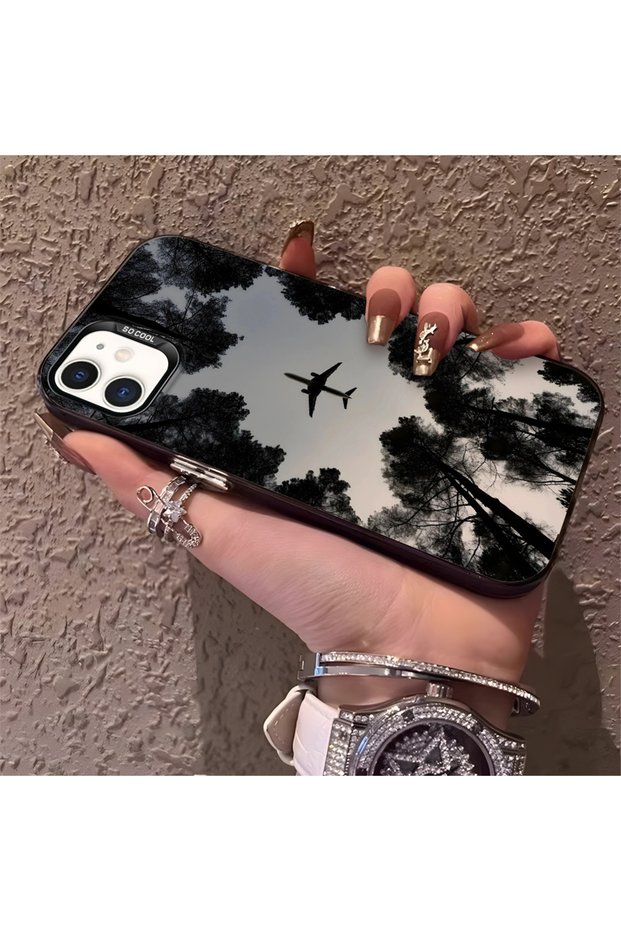 Camera Protected Slim Hard Case Compatible with iPhone 11, Airplane Pattern