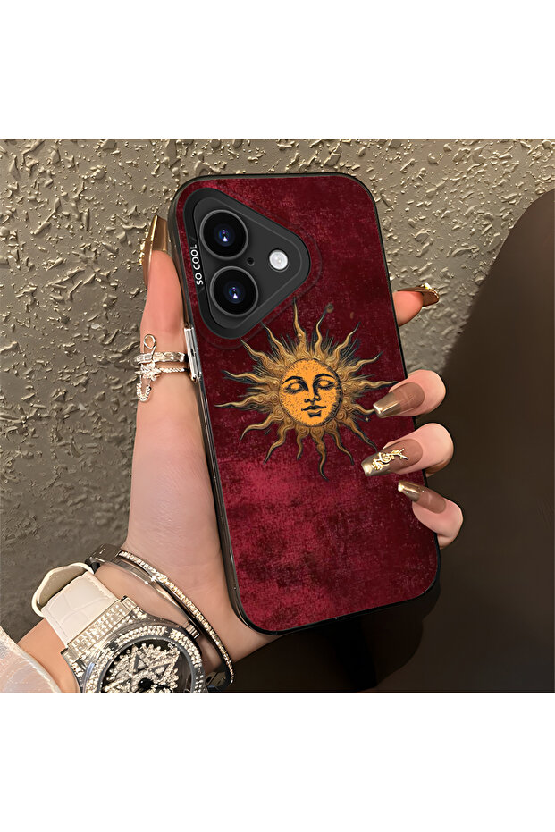 غطاء حماية نحيف وصلب للكاميرا بنمط الشمس، متوافق مع هاتف iPhone 16 - 2