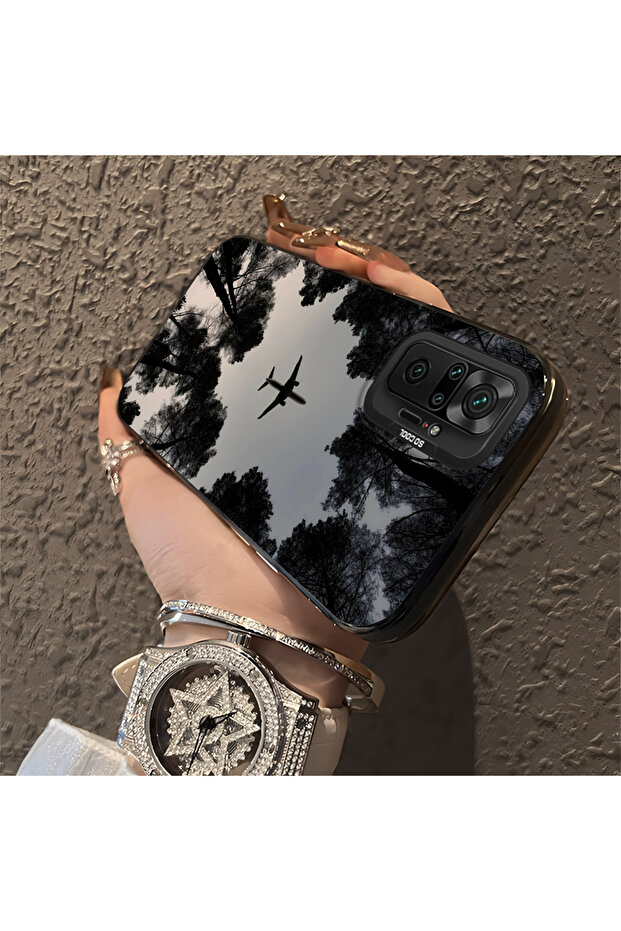 Camera Protected Slim Hard Case Compatible with Redmi Note 10 Pro, Airplane Pattern - 3
