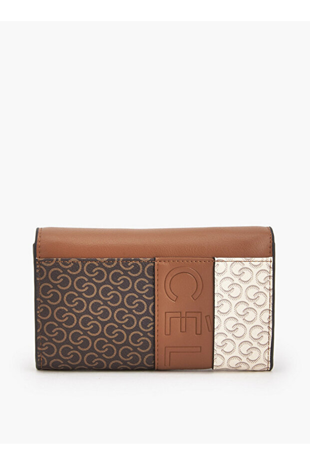 Monogram Print Wallet with Button Closure - 4