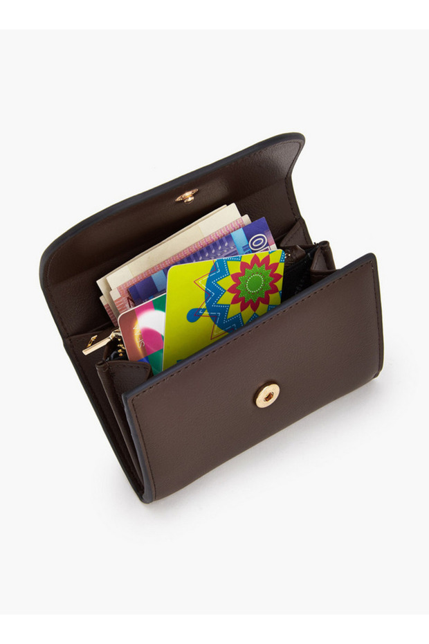 Solid Wallet with Button Closure - 7