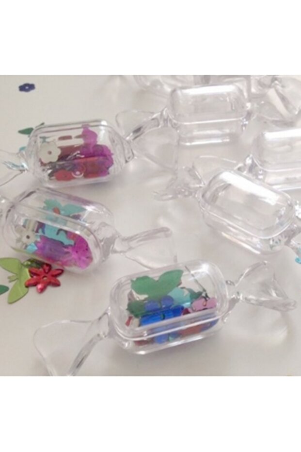 Transparent rectangular acrylic candy 8cm - 6