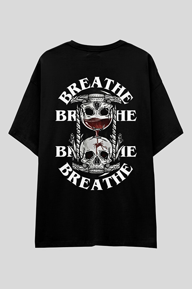 Breathe Oversized t Shirt | Unisex 100% Cotton Black & White Design Tee | While She Sleeps Reference