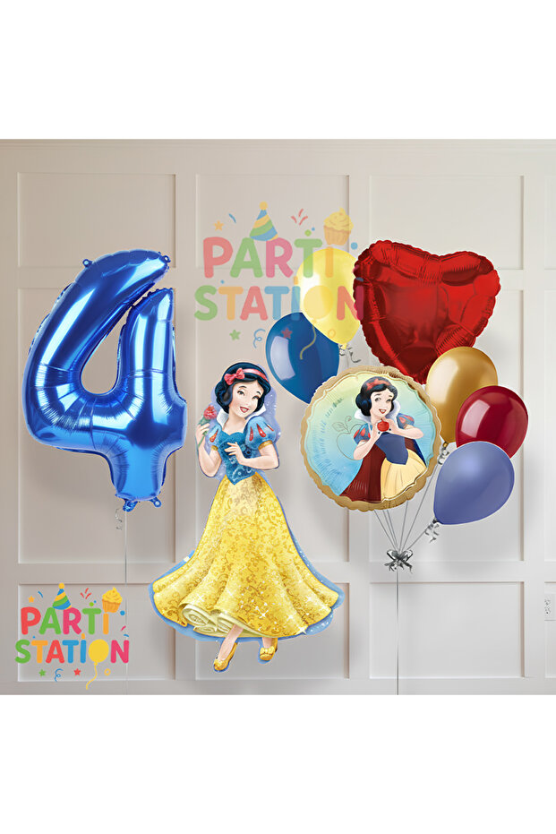 Snow White Concept 4 Year Old Foil Balloon Set 9 Piece Set