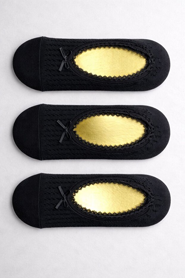 3 ÇİFT KADIN DANTELLİ BABET ÇORAP - 1