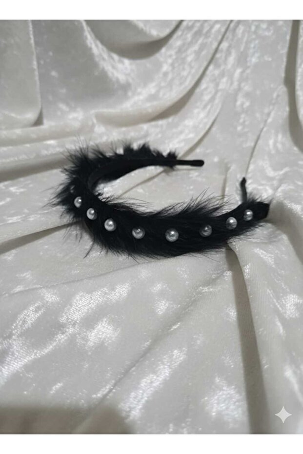 Black Feather and Beaded Crown -Bridesmaid Wedding Engagement Hair Accessory