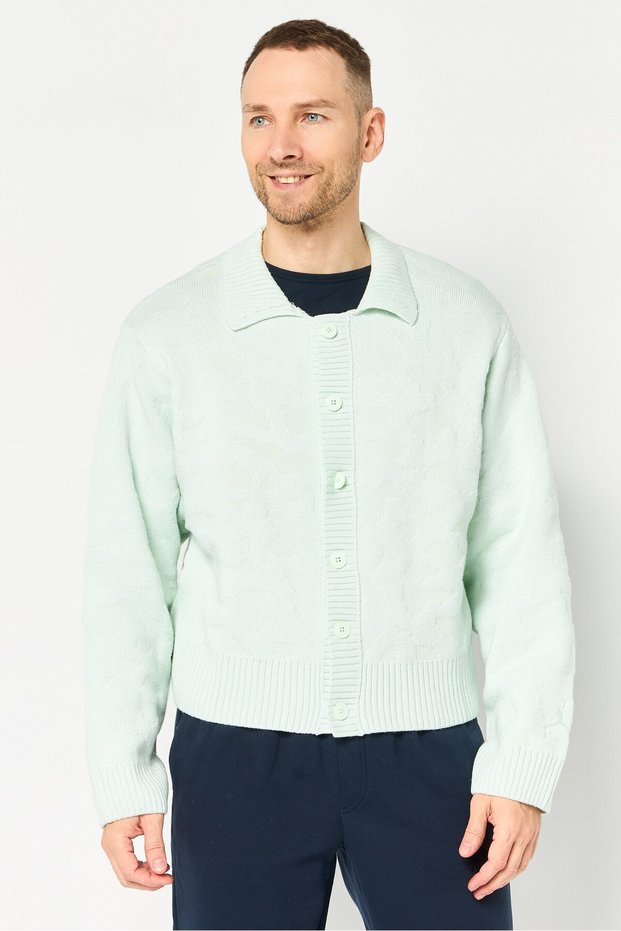 Air Jordan X J Balvin Men Sportswear Fit Long Sleeve Outdoor Cardigan, Sage Green