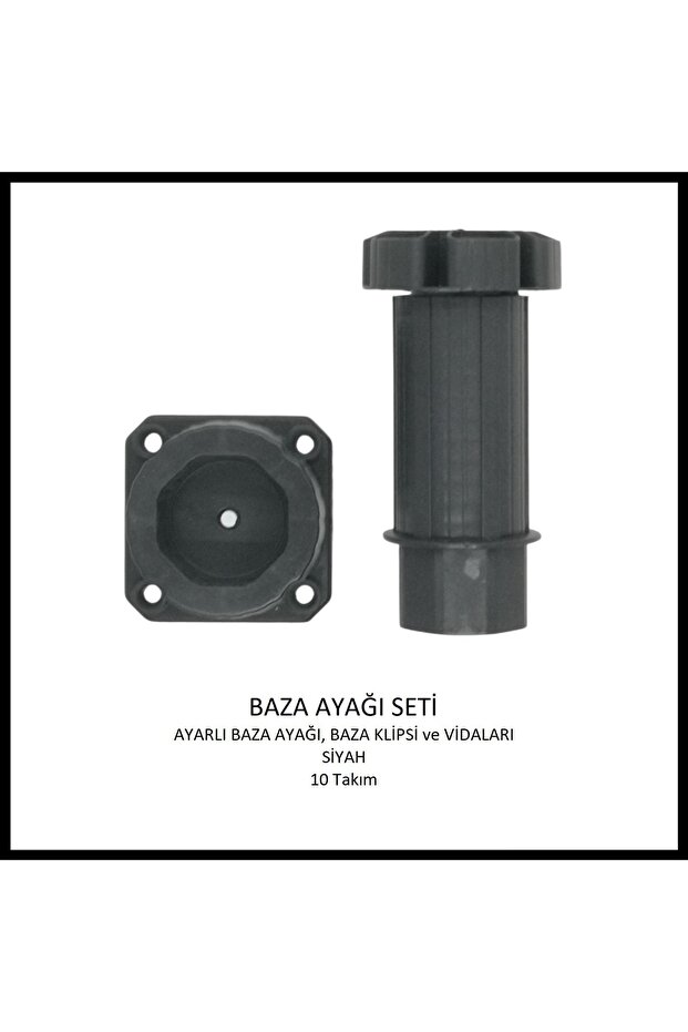 Bed Base Leg Set, 10 Cm, Black, 10 Sets - 3
