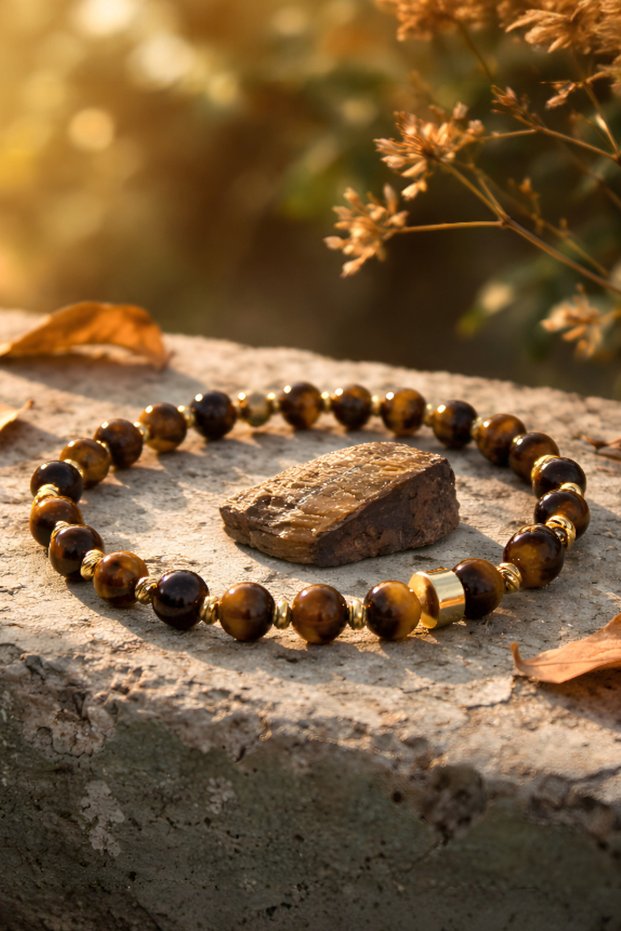 Tiger's Eye Elegant Dorical 6 mm Natural Stone Bracelet (Trend Bohemian)