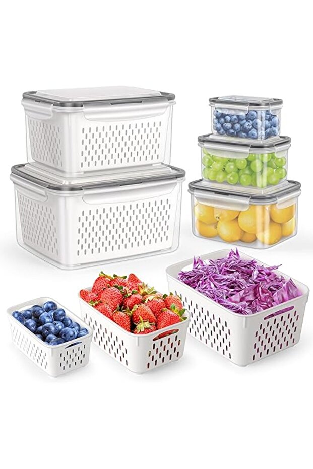 Large Food Storage Container with Removable Colander, Dishwasher & microwave safe Largest 4.15L