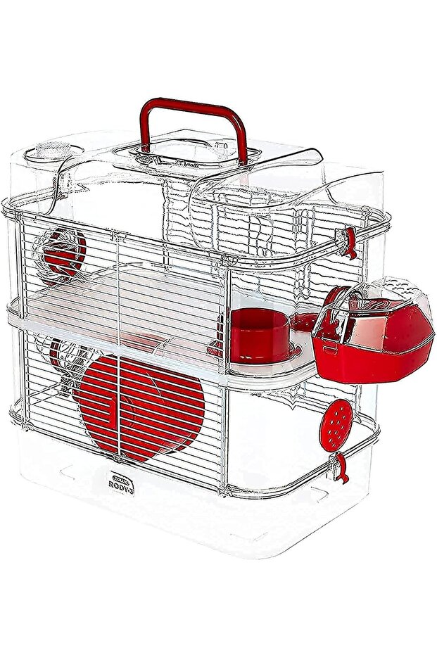 Zolux Rody 3 Duo Rodent Cage - Grenadine Red