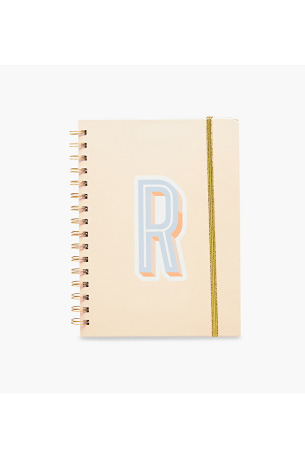 R Initial Print Notebook with Spiral Binding - 80 Pages