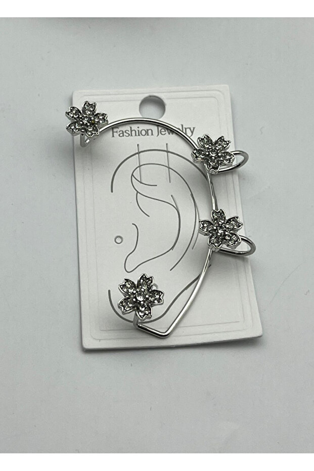 Vip Silver Floral Earcuff Earring - 26Ear27