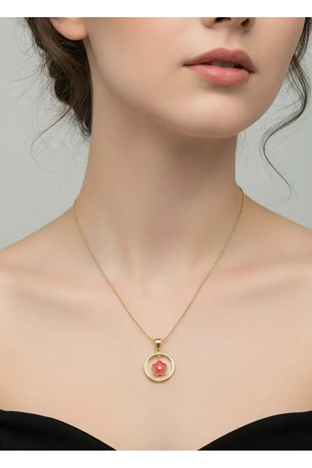 Xuping red clover necklace - 25-xpk53