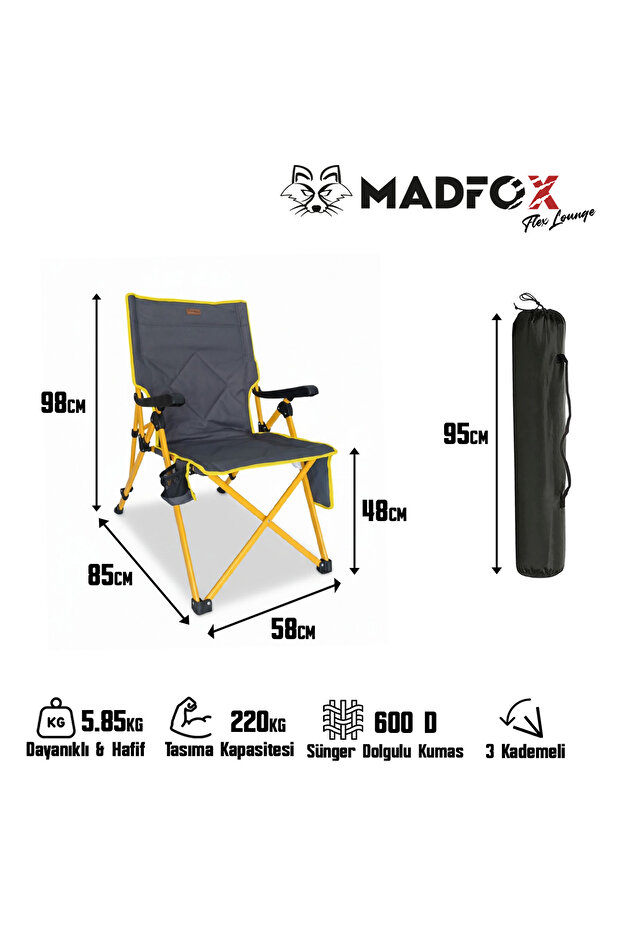 FlexLounge 3X Katlanabilir Kamp Sandalyesi - 7