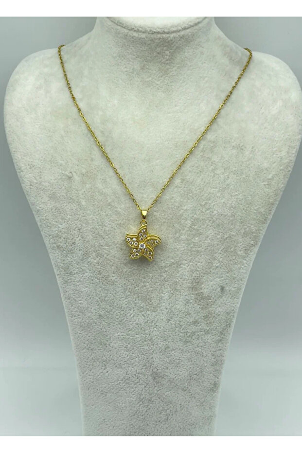 Steel gold rotating necklace - 25-ctr112