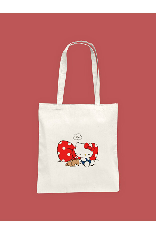 Tired Hello Kitty Printed Cloth Bag