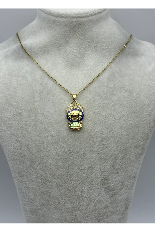 Steel gold labubu necklace - 25-ctr375