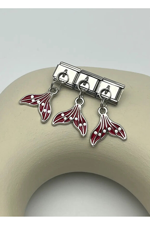 Steel Silver Red Tail Dangle Nomi Charm - 25Crm90