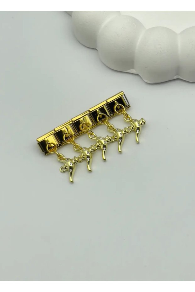 Steel Gold Magic Lamp Sallantılı Nomi Charm - 25Crm14