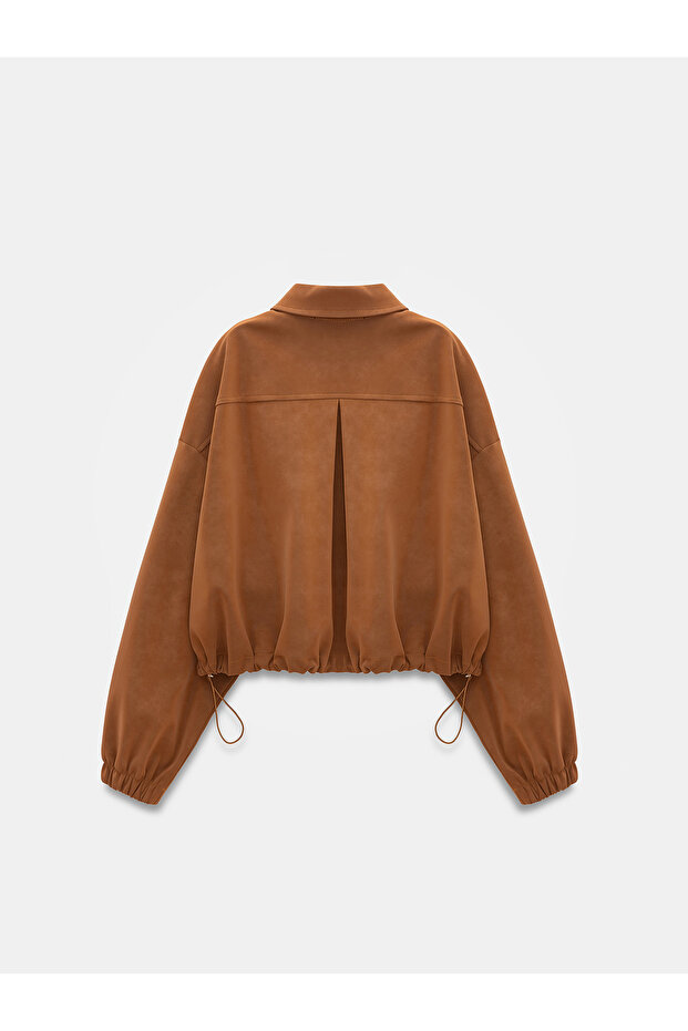 60781 Süet Bomber Ceket-Taba - 6