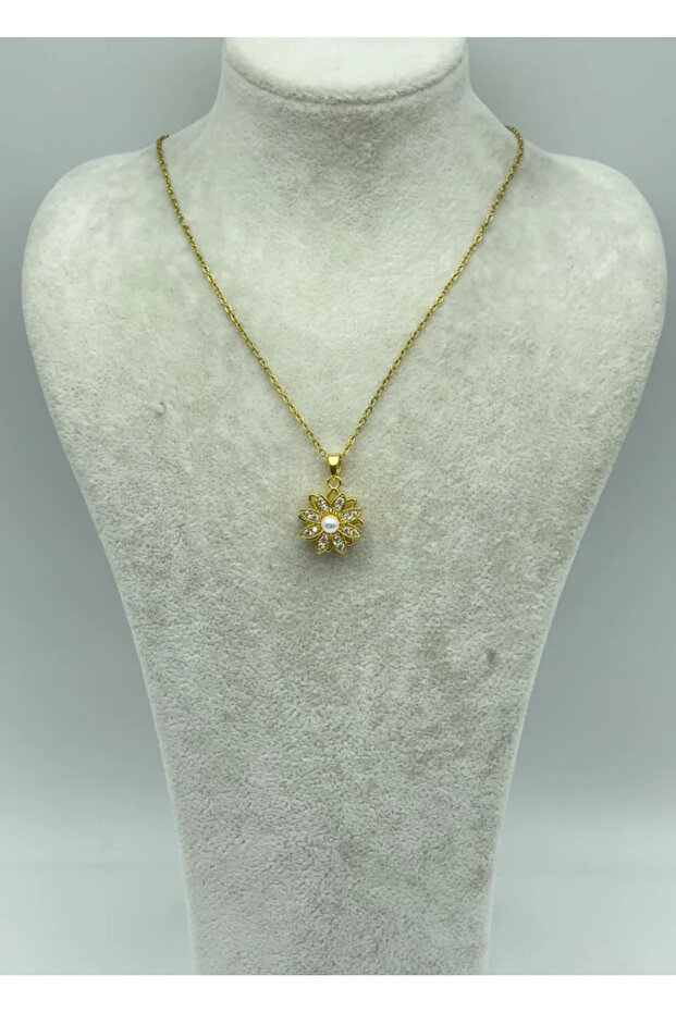 Steel Gold Rotating Necklace - 25-Ctr121
