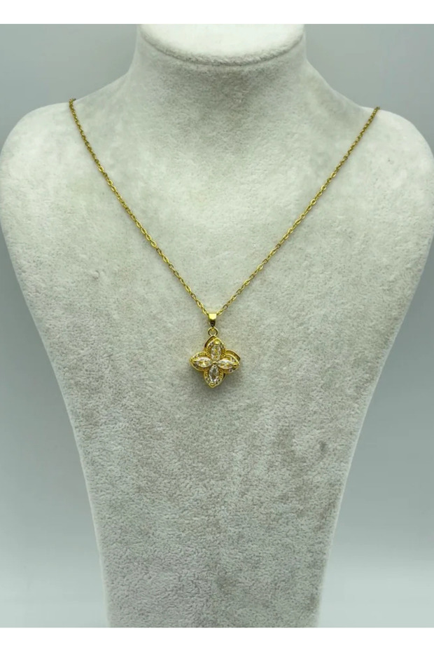 Steel gold rotating necklace - 25-ctr138