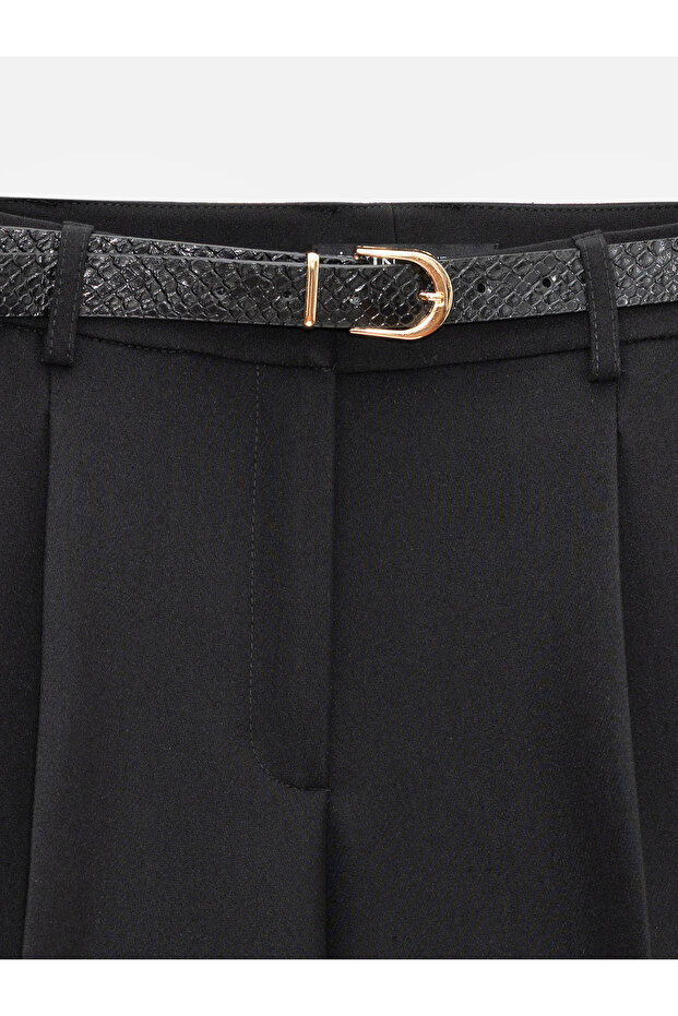 72261 Kemerli Bermuda Şort-Siyah - 7