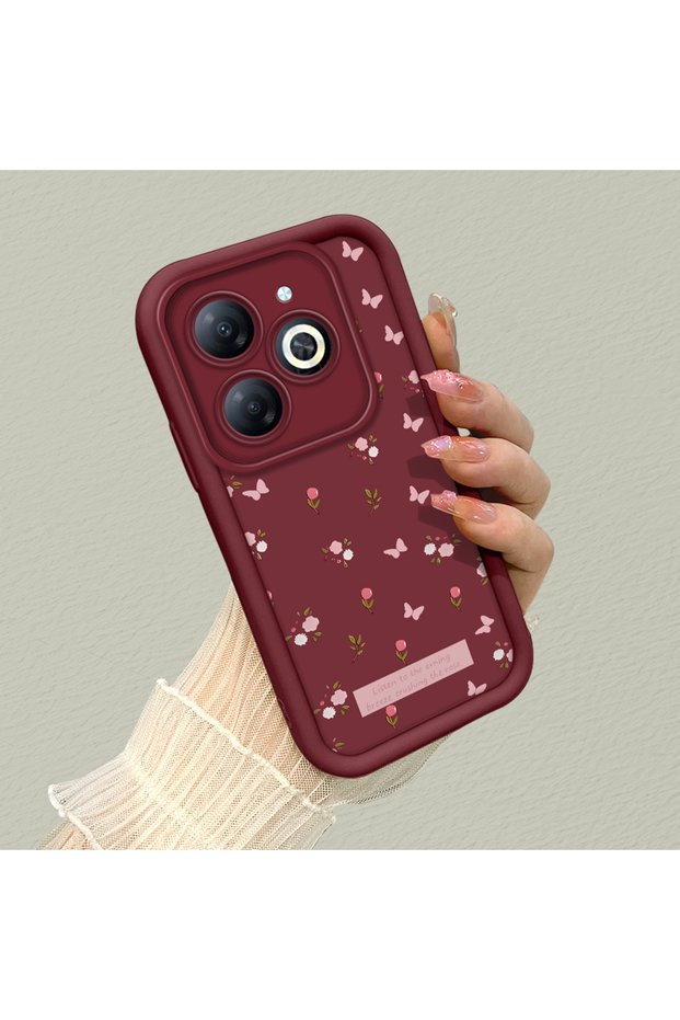Infinix Hot 40I Compatible, Beautiful Butterfly Patterned Silicone Phone Case.