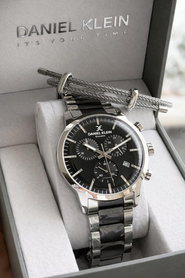Italian Design Steel Cord Men's Wristwatch with Bracelet Gift and 2 Years Warranty Y14238.7