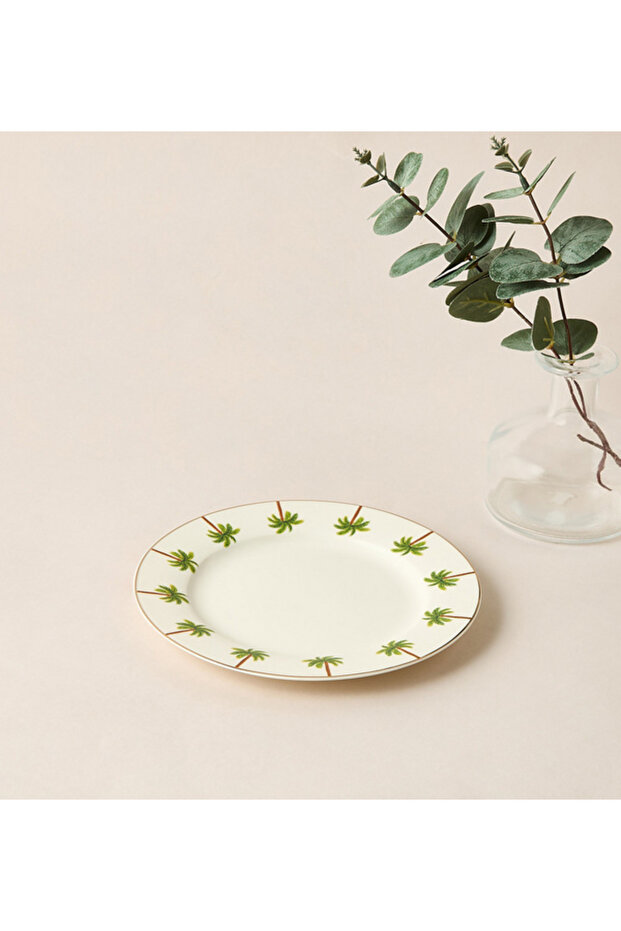Palm Tree Print Bone China Side Plate - 19 cms