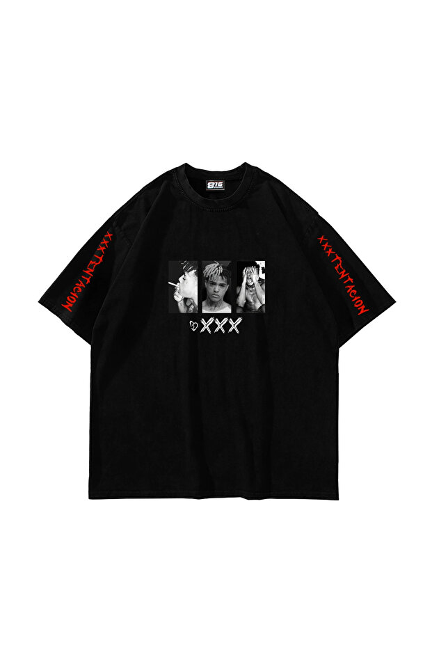 Xxxtentacion Printed Oversize Unisex Black Tshirt