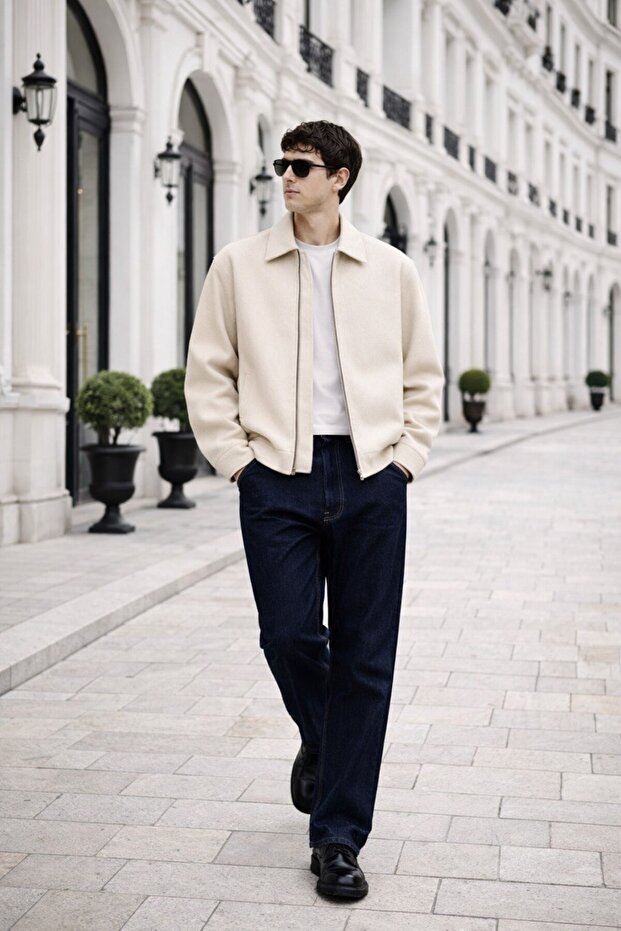 Unisex Basic Oversize Premium Kaşe Ceket - 1