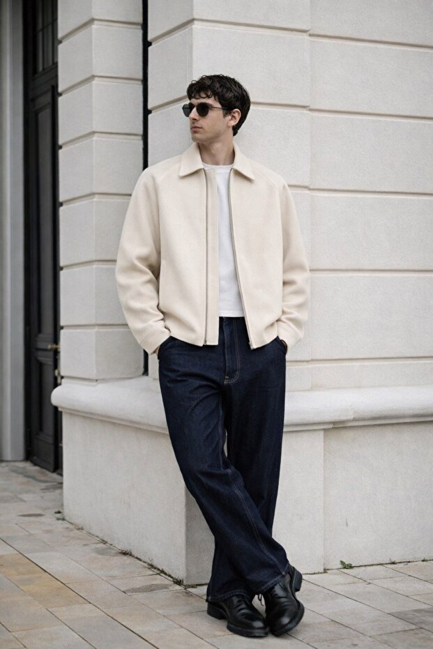 Unisex Basic Oversize Premium Kaşe Ceket - 2