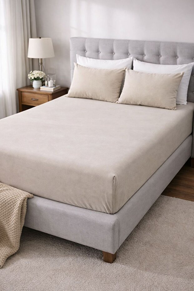 Double Size Rubberized Combed Cotton Bed Sheet
